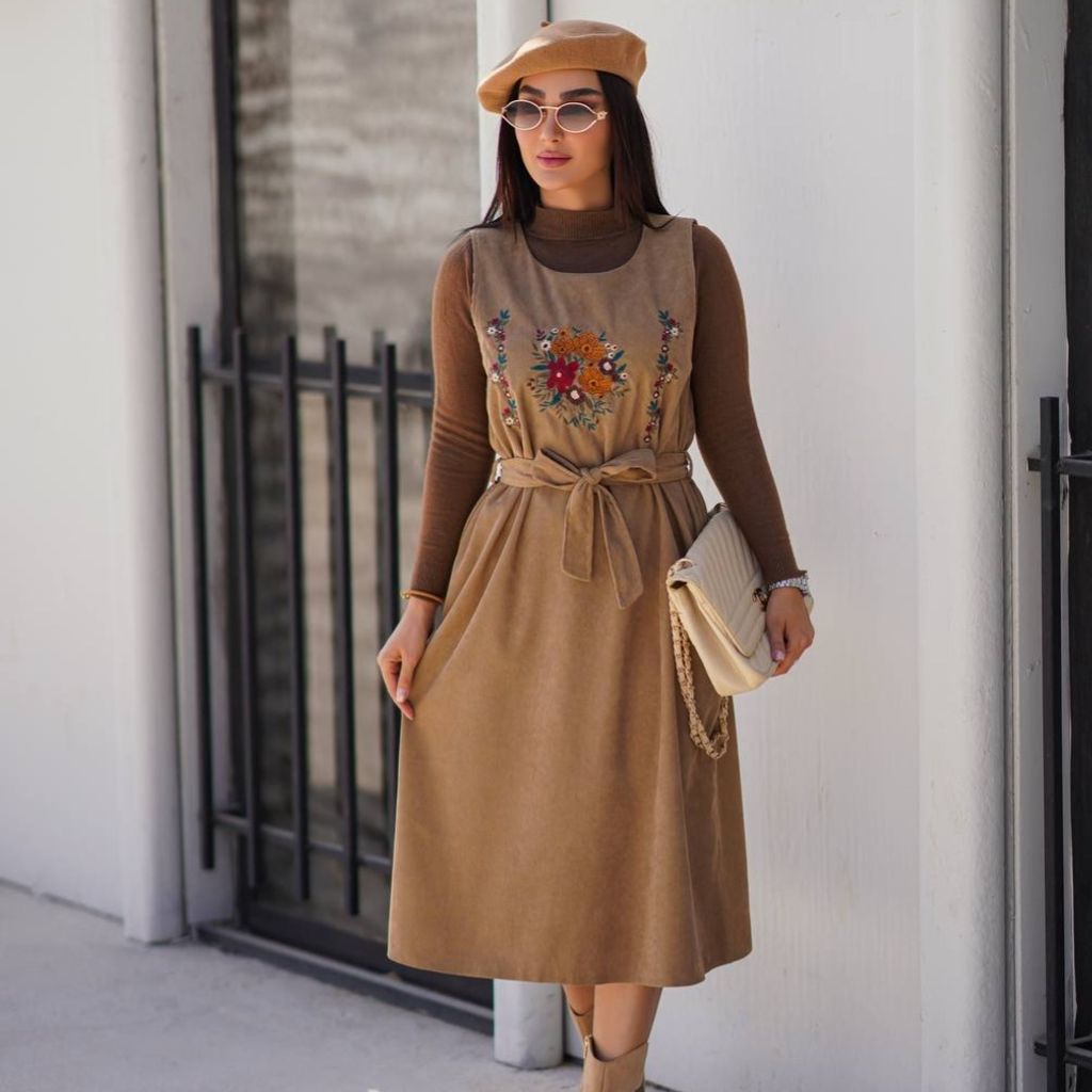 قیمت ارزان سارافون مخمل کبریتی آگرین