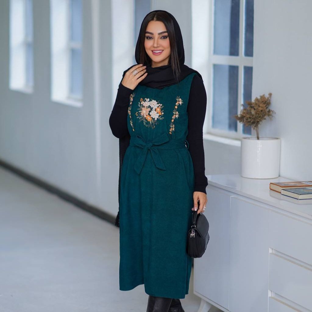 فروش اینترنتی سارافون مخمل کبریتی آگرین