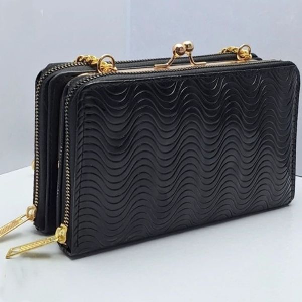 کیف زنانه مجلسی مدل آهو طرح موجی