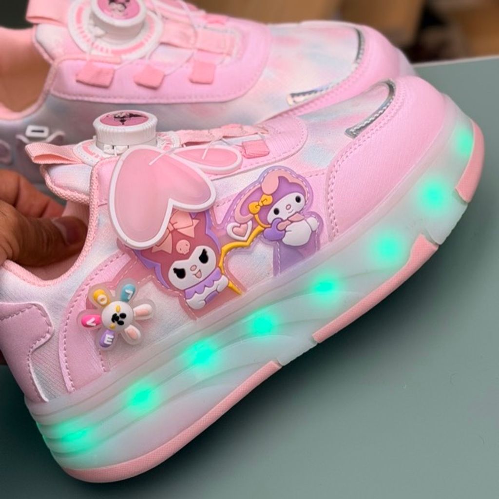 خرید اینترنتی قیمت کتونی اسکیتی چراغدار طرح کرومی ملودی از KAKA کد 4072702