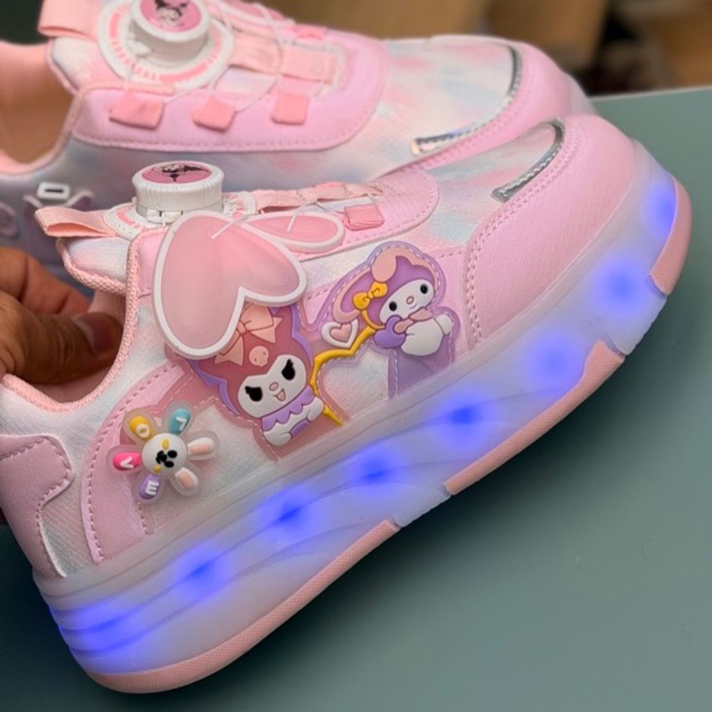 خرید اینترنتی قیمت کتونی اسکیتی چراغدار طرح کرومی ملودی از KAKA کد 4072702