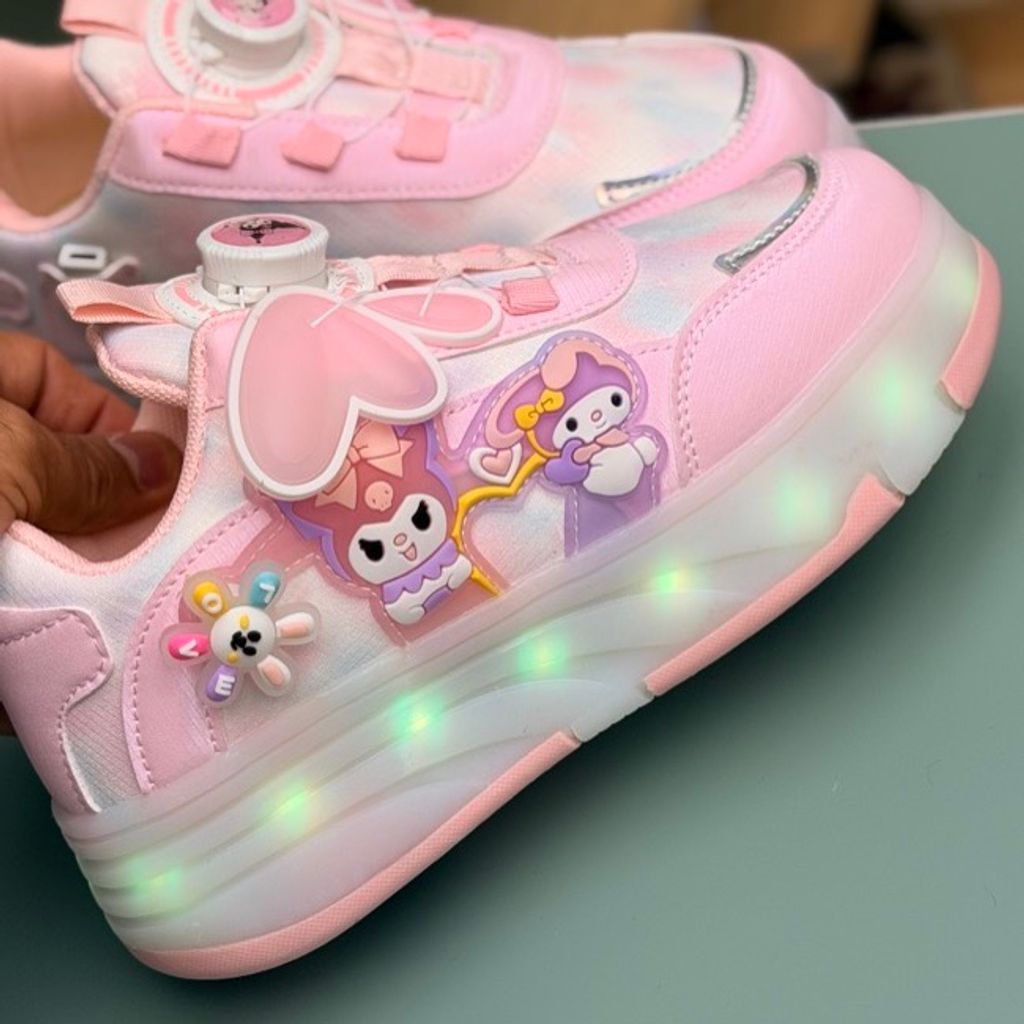 خرید اینترنتی قیمت کتونی اسکیتی چراغدار طرح کرومی ملودی از KAKA کد 4072702