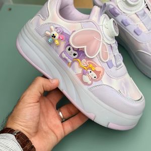 خرید اینترنتی قیمت کتونی اسکیتی چراغدار طرح کرومی ملودی از KAKA کد 4072702