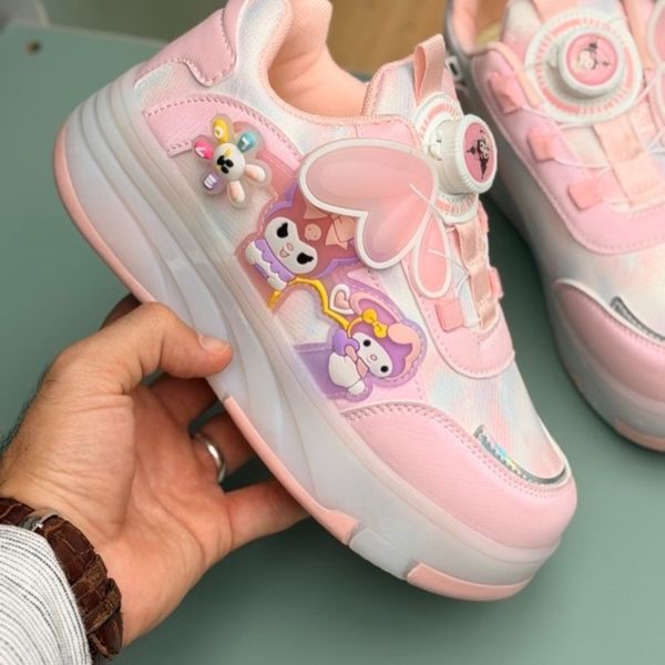 کتونی اسکیتی چراغدار طرح کرومی ملودی از KAKA کد 4072702