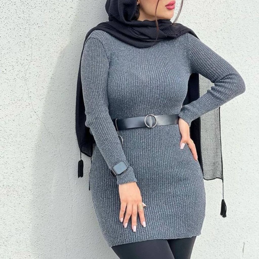 خرید انلاین زیر سارافون یقه گرد بافت کد 60321