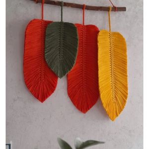 دیوارکوب برگ مکرومه بافی طرح دلبر