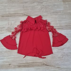 شومیز مجلسی دخترانه قرمز