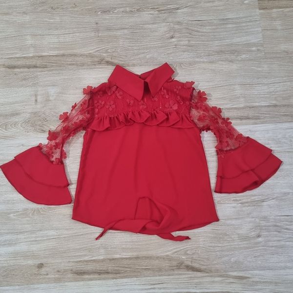 شومیز مجلسی دخترانه قرمز