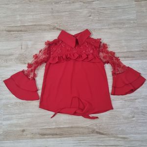 خرید اینترنتی شومیز مجلسی دخترانه قرمز