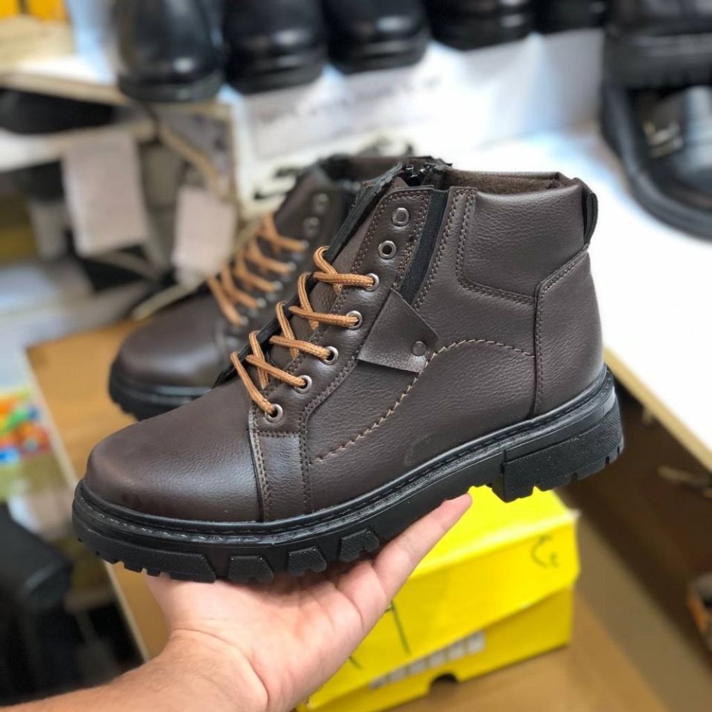 خرید آنلاین کفش نیم بوت چرم مردانه مدل لیون رنگ سوخته