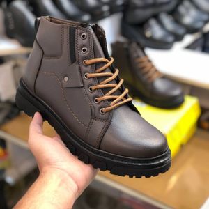 قیمت کفش نیم بوت چرم مردانه مدل لیون رنگ سوخته