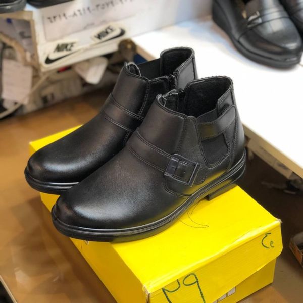 کفش نیم بوت چرم مردانه مدل زرین رنگ مشکی