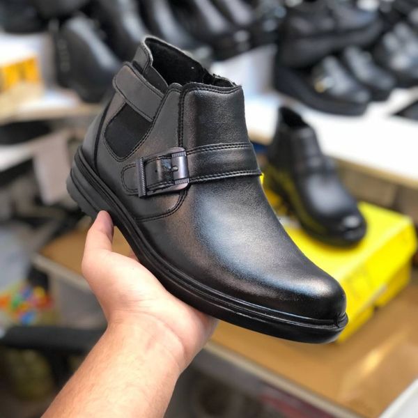 کفش نیم بوت چرم مردانه مدل زرین رنگ مشکی