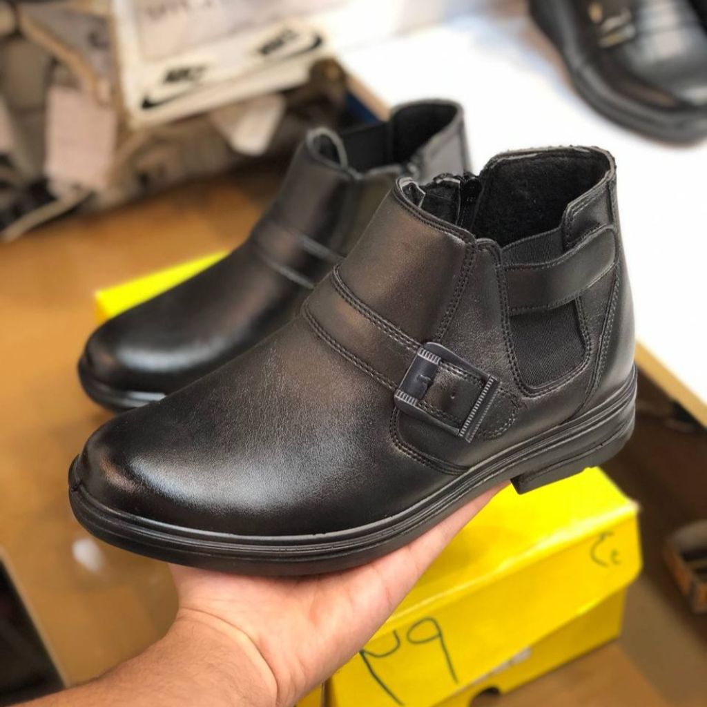 خرید انلاین کفش نیم بوت چرم مردانه مدل زرین رنگ مشکی