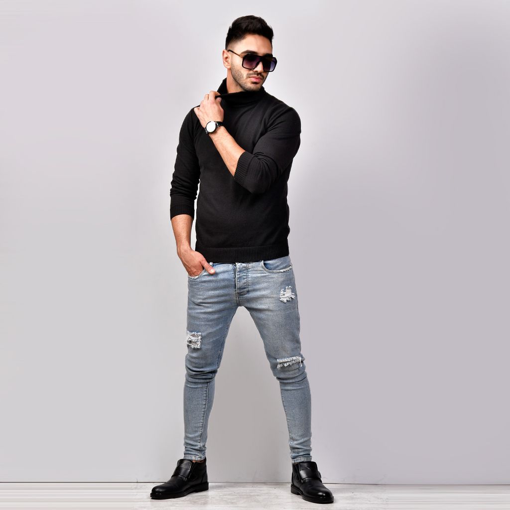 مشخصات پلیور بافت یقه اسکی مردانه مدل Ersan ( در 2 رنگبندی )