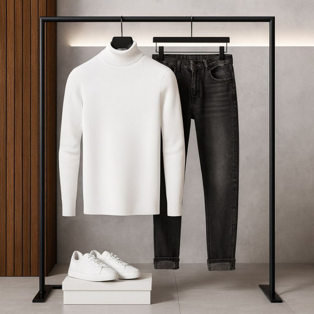 خرید اینترنتی پلیور بافت یقه اسکی مردانه مدل Ersan ( در 2 رنگبندی )