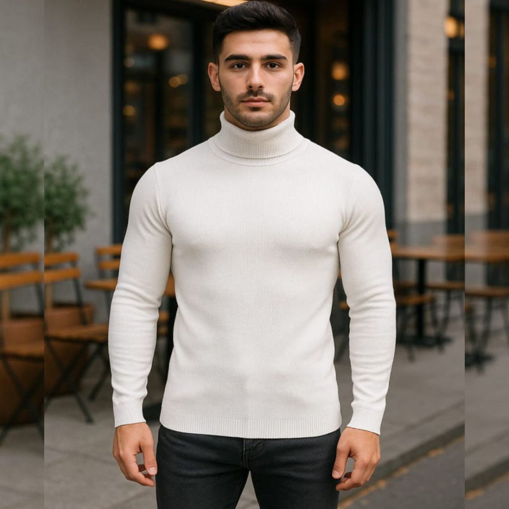 مشخصات پلیور بافت یقه اسکی مردانه مدل Ersan ( در 2 رنگبندی )