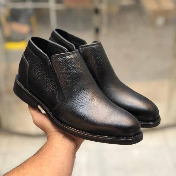 کفش نیم بوت چرم مردانه مدل ریچارد برند رخشی