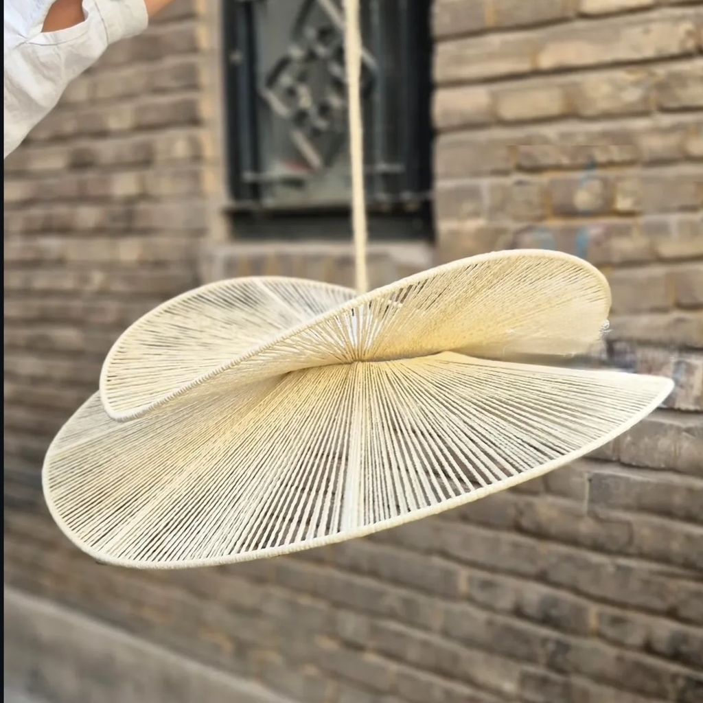 قیمت لوستر مدل الیزابت مکر‌ومه بافی نخ رافیا