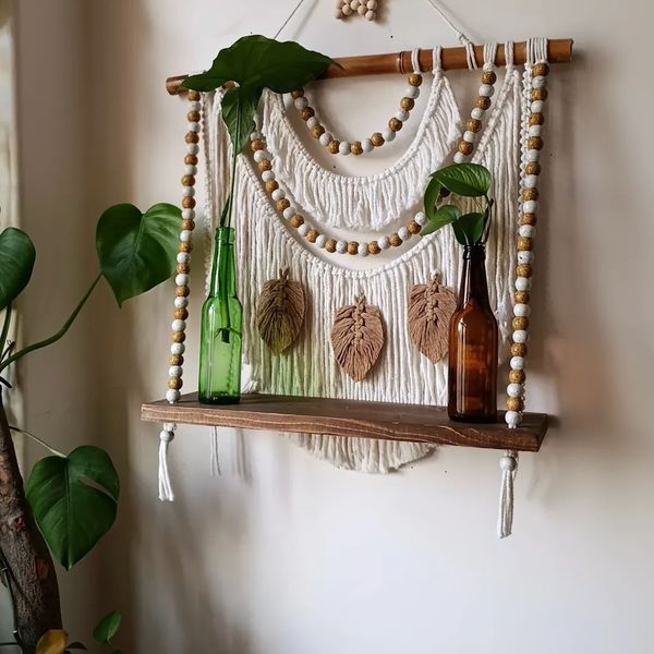 شلف مکرومه بافی مدل مهره ای