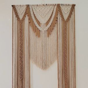 پرده زیبا مکرومه بافی مدل برگ