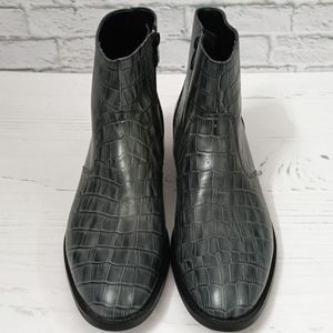 خرید آنلاین نیم بوت مردانه مجلسی چرم طبیعی دستدوز آلپاین کروکودیلی طوسی