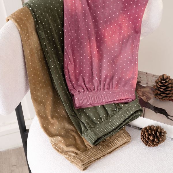 شلوار مخمل خالدار لوتوس