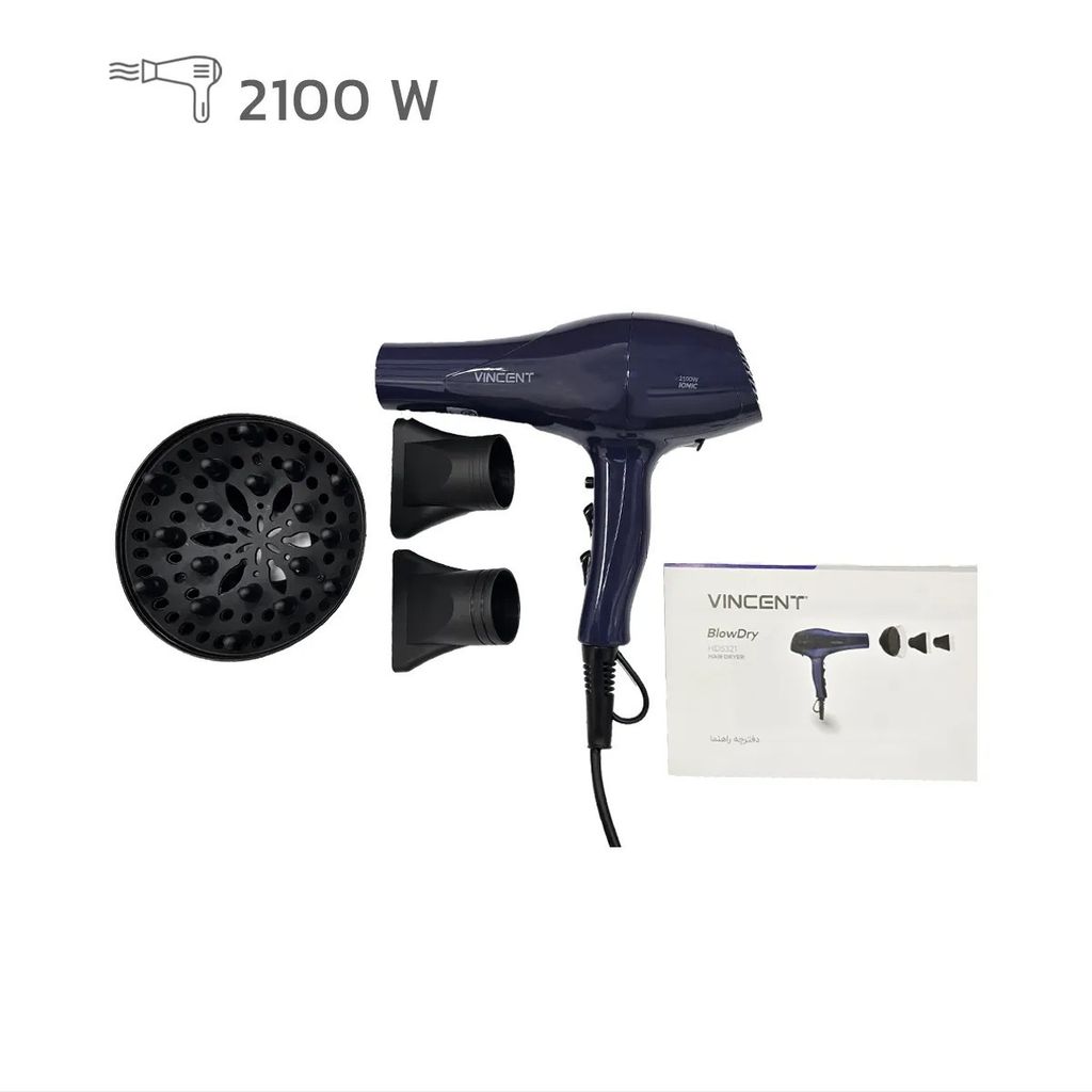 قیمت ارزان سشوار وینسنت 2100 وات بلودرای Blow Dry مدل HD5321
