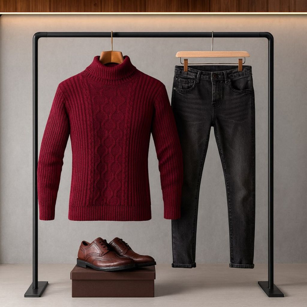 خرید اینترنتی پلیوربافت مردانه یقه اسکی مدل هاکان (در چند رنگ بندی)