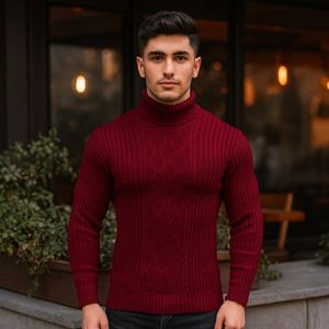 خرید انلاین پلیوربافت مردانه یقه اسکی مدل هاکان (در چند رنگ بندی)