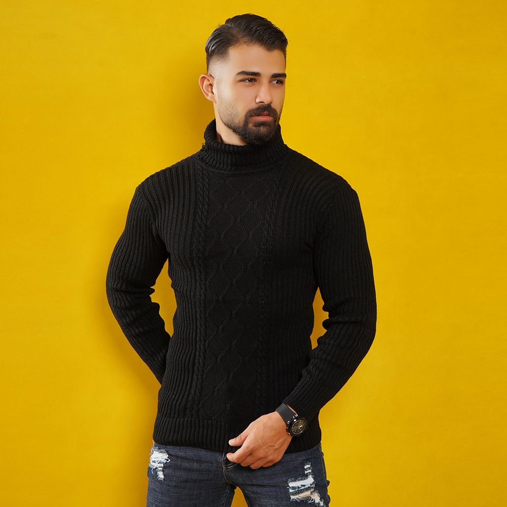 خرید اینترنتی پلیوربافت مردانه یقه اسکی مدل هاکان (در چند رنگ بندی)