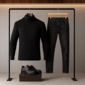 قیمت ارزان پلیوربافت مردانه یقه اسکی مدل هاکان (در چند رنگ بندی)