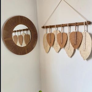 ست دیوار کوب و ایینه مکرومه بافی