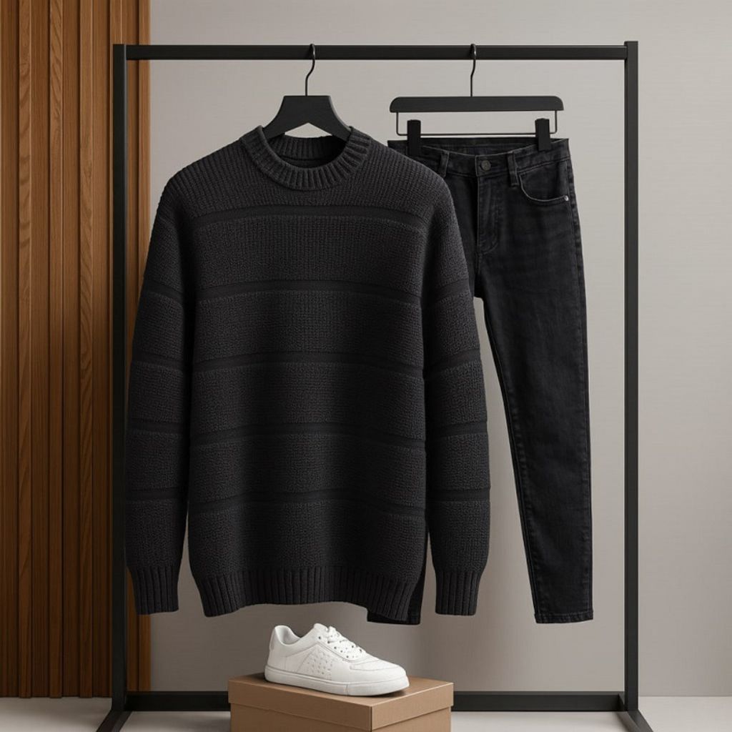 قیمت ارزان پلیور بافت مردانه یقه گرد مدل Arman (در 2 رنگ بندی)