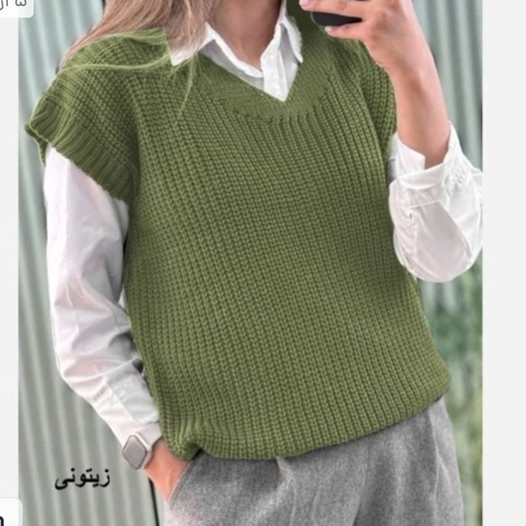 خرید آنلاین وست ژیله زنانه نخ ترک بافت نرم ضدحساسیت فری سایز