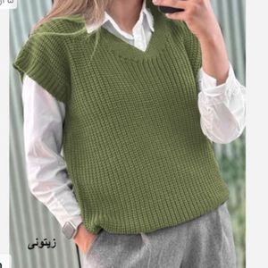 خرید آنلاین وست ژیله زنانه نخ ترک بافت نرم ضدحساسیت فری سایز