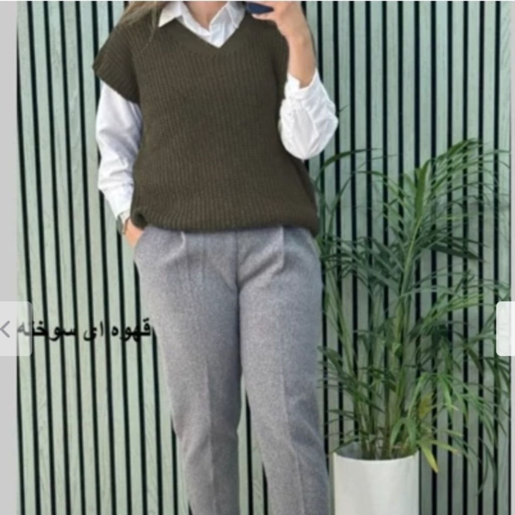 خرید اینترنتی وست ژیله زنانه نخ ترک بافت نرم ضدحساسیت فری سایز