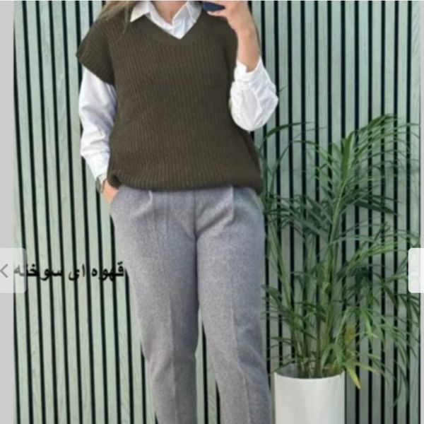 وست ژیله زنانه نخ ترک بافت نرم ضدحساسیت فری سایز