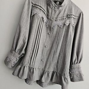 خرید اینترنتی شومیز مجلسی مدل نیاز رنگ طوسی