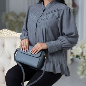 خرید آنلاین شومیز مجلسی مدل نیاز رنگ طوسی