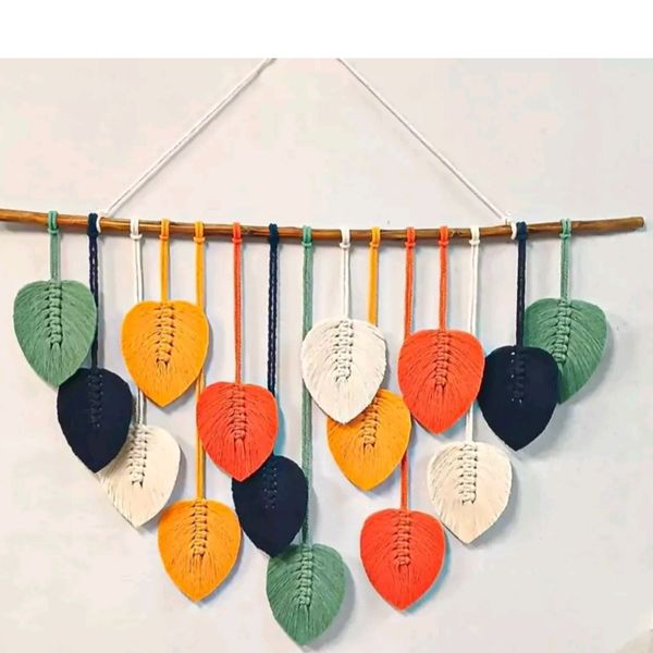 دیوارکوب برگ مکرومه بافی ترند مدل ترمه