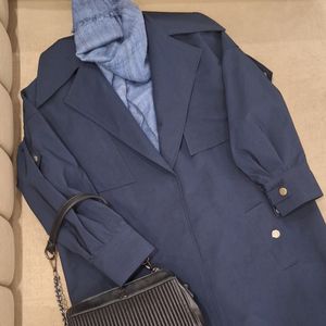 بارونی آستردار سلن رنگ سرمه ای