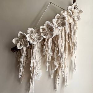 دیوار کوب گل ارکیده مکرومه بافی