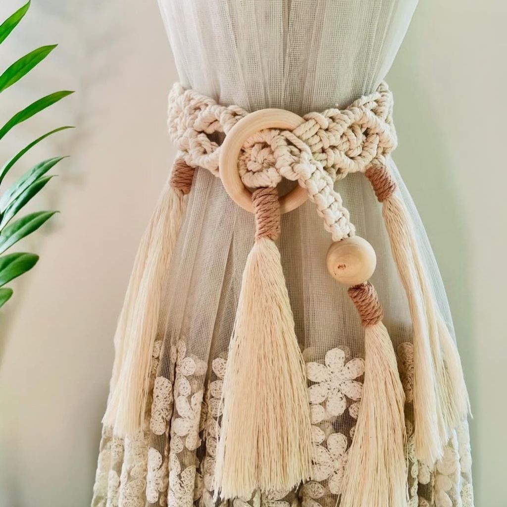 خرید اینترنتی هولدر پرده مکرومه