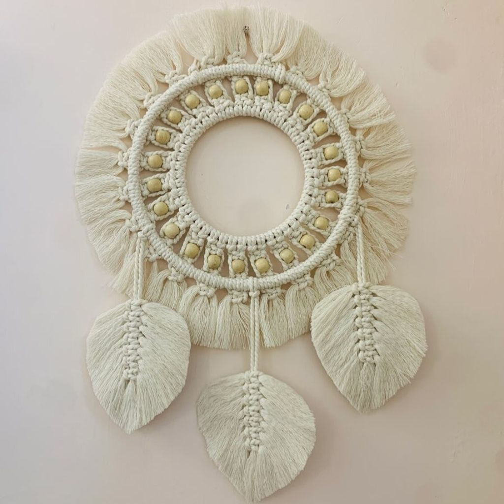 قیمت قاب اینه مکرومه مدل مهره دار ترند