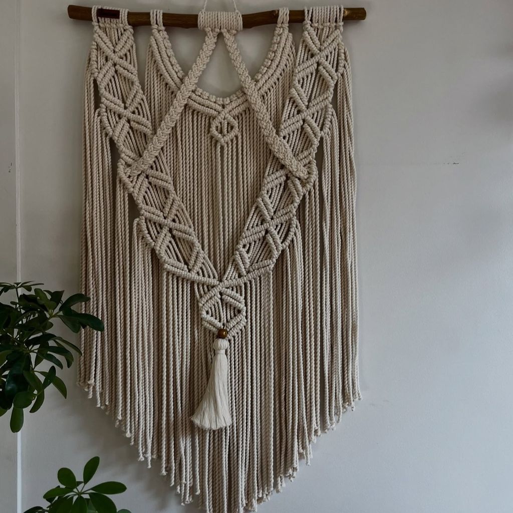 خرید انلاین دیوارکوب اویز مکرومه طرح مرمر