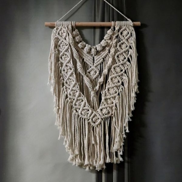 دیوارکوب مکرومه بافی مدل گره نخ