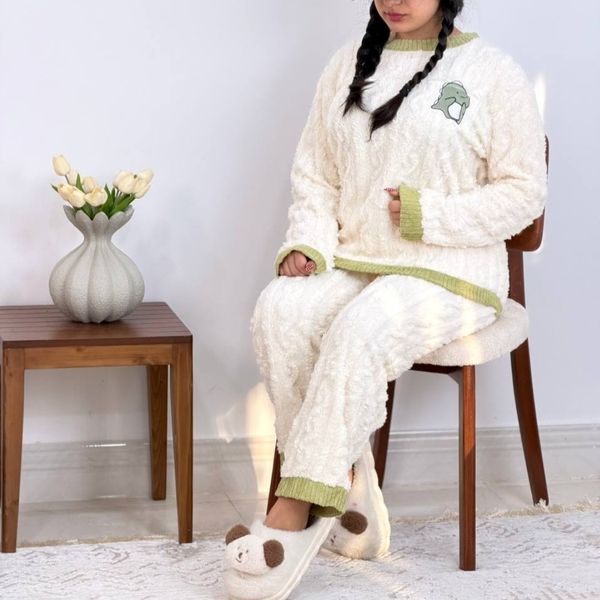 بلوز شلوار تدی لباس پاییز زمستان وارداتی فری سایز 38 تا 44 کیفیت عالی