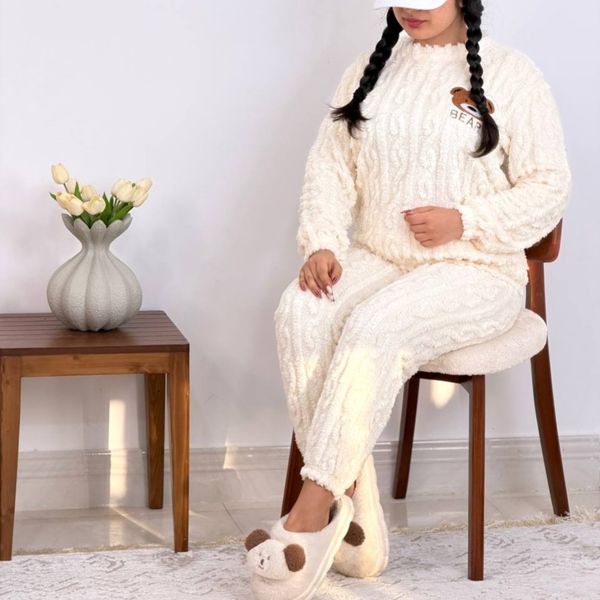 بلوز شلوار تدی لباس پاییز زمستان وارداتی فری سایز 38 تا 44 کیفیت عالی