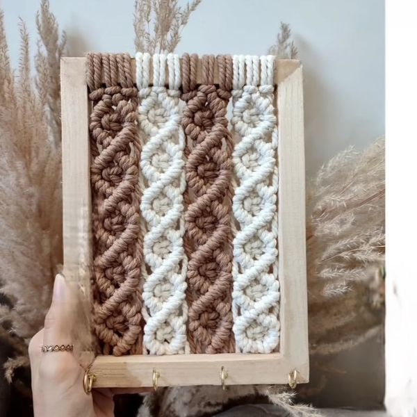 جاکلیدی مکرومه بافی مدل لوزی